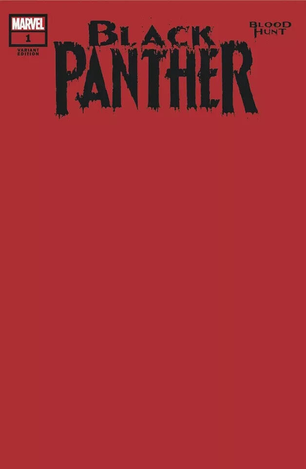 BLACK PANTHER BLOOD HUNT #1 BLOOD RED BLANK VARIANT MARVEL COMICS