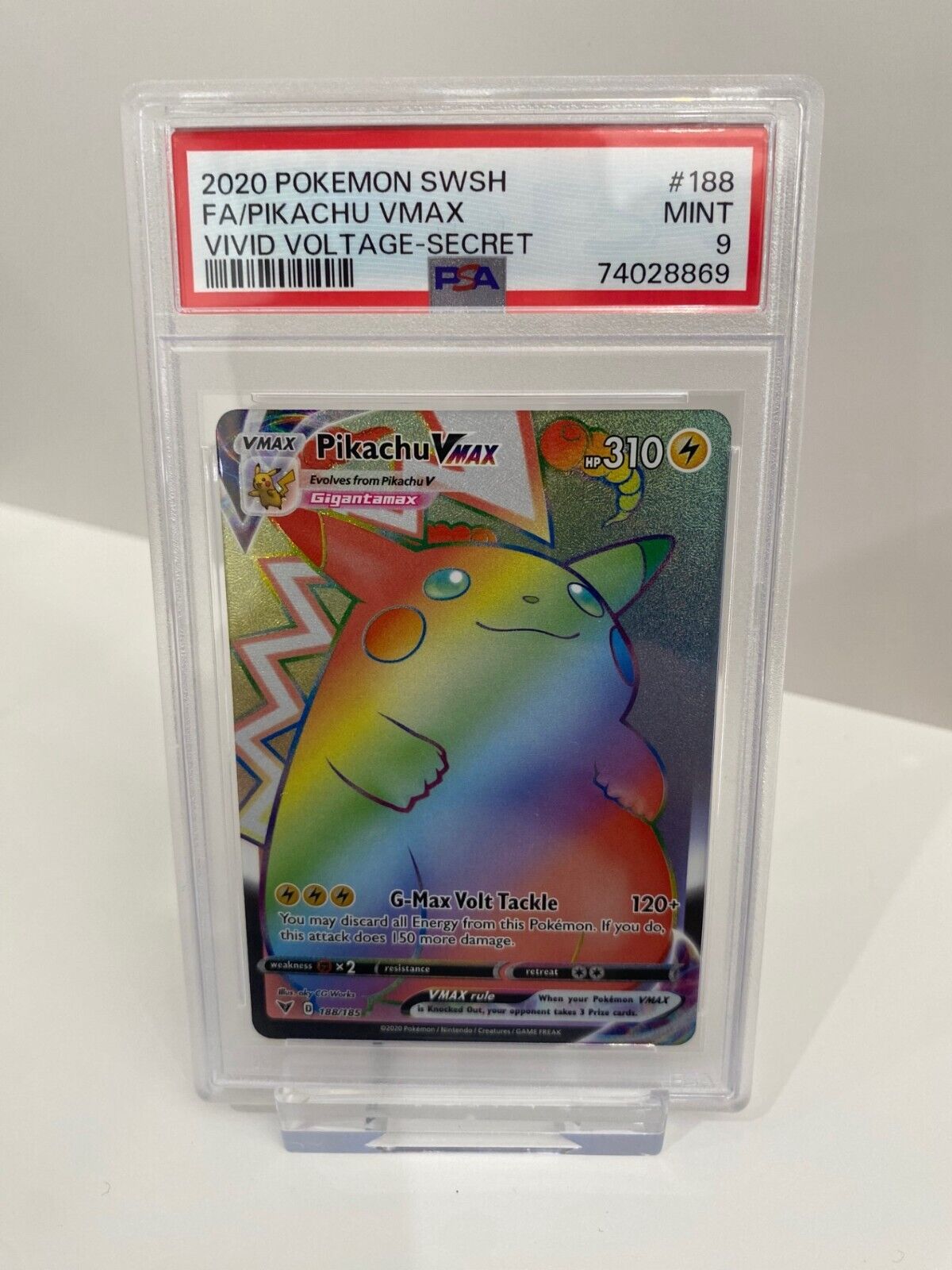 rare rainbow pokemon cards PIKACHU VMAX PSA 9 SECRET RARE RAINBOW RARE POKEMON – Graded City