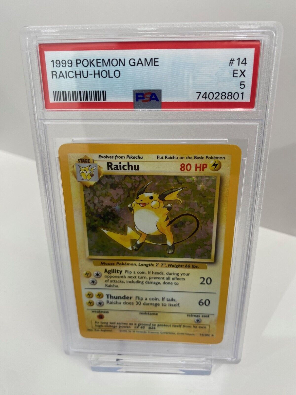 RAICHU PSA 5 HOLO POKEMON