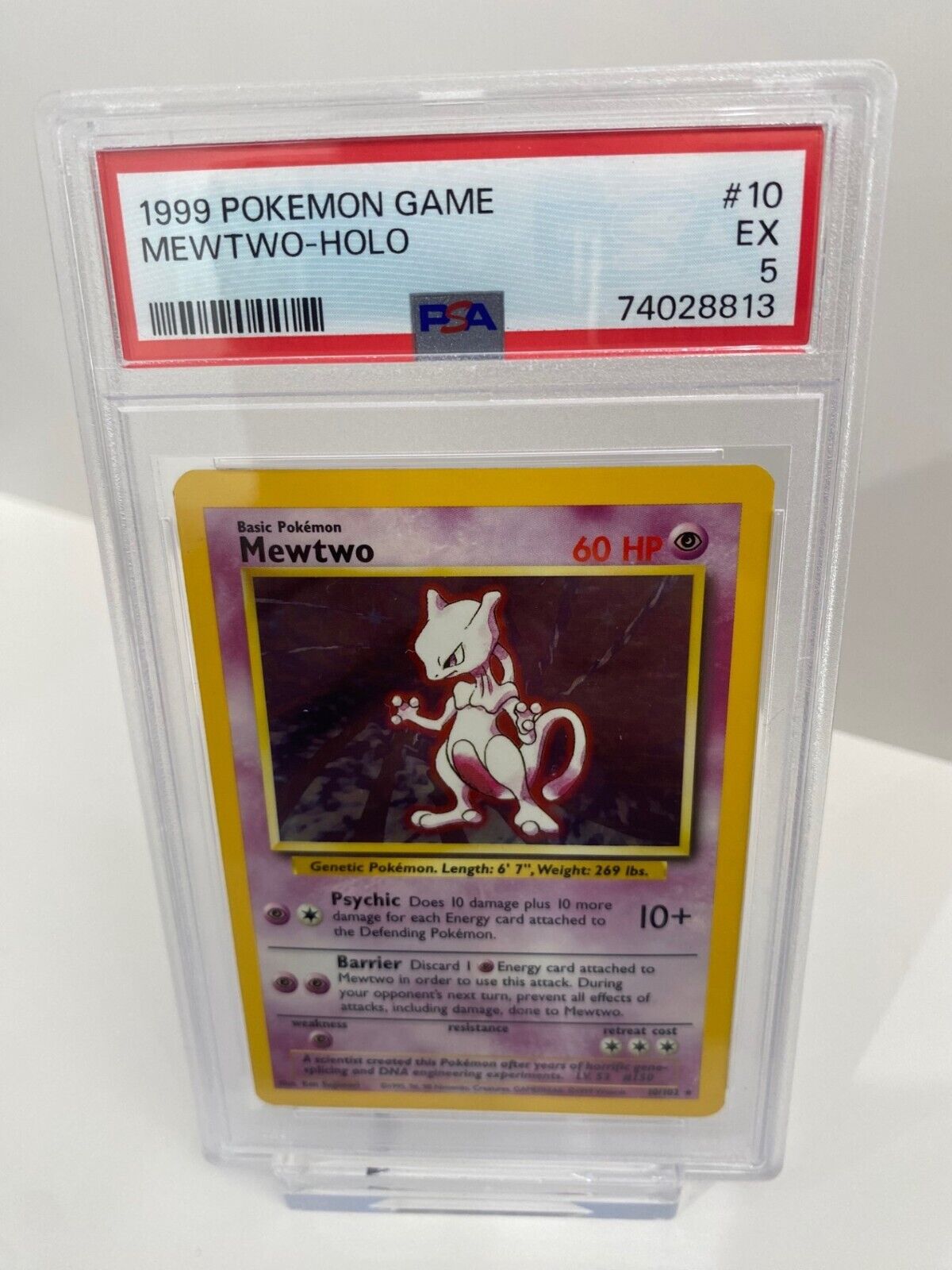 MEWTWO PSA 5 HOLO BASE SET POKEMON Graded City MEWTWO PSA 5 HOLO BASE SET POKEMON Graded City