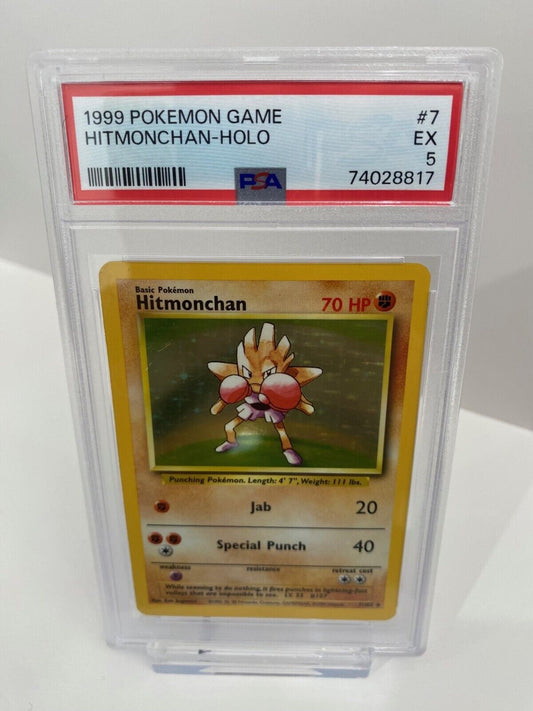 HITMONCHAN PSA 5 HOLO POKEMON