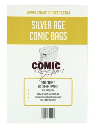 100 x Silver Age Comic Bags Comic Concepts