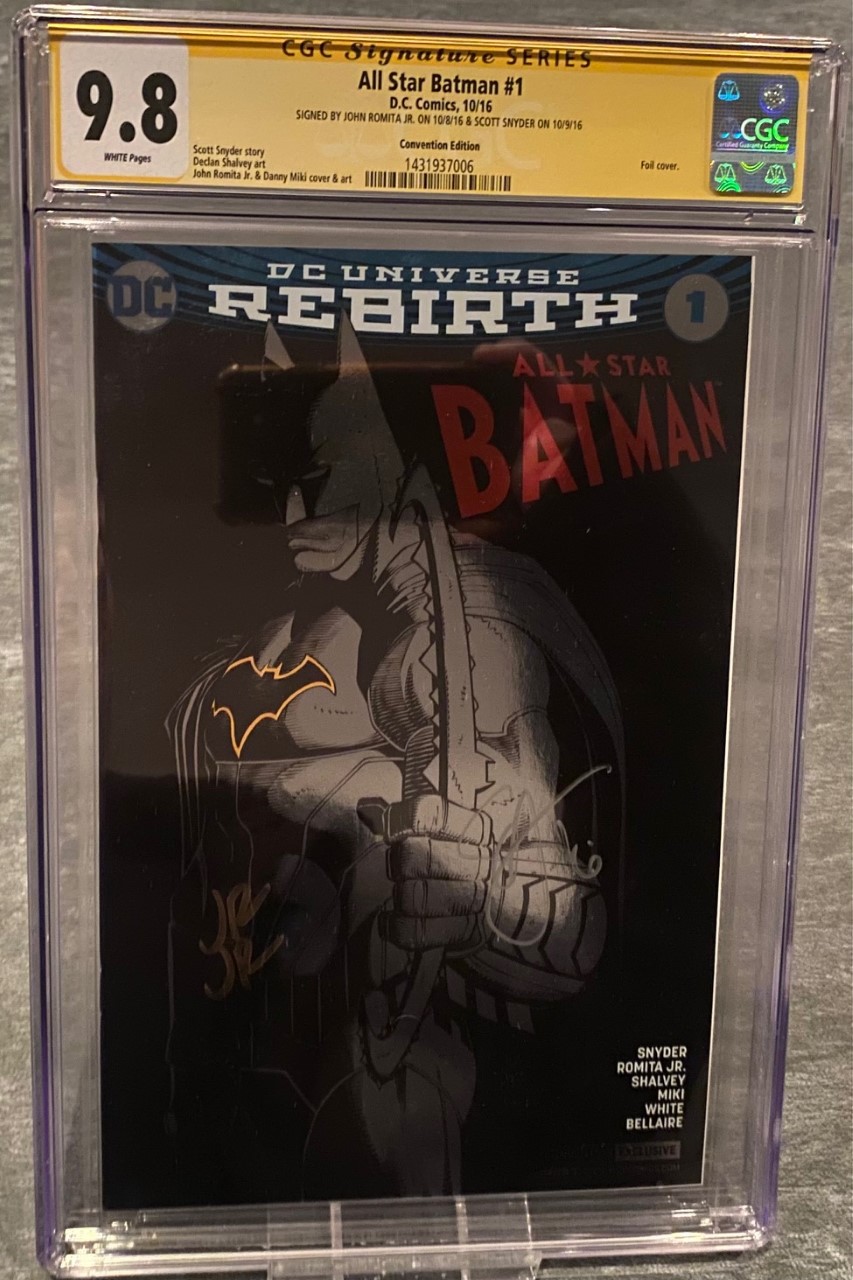 All Star Batman #1 CGC Signature 9.8 Signed by John Romita Jr and Scott Snyder